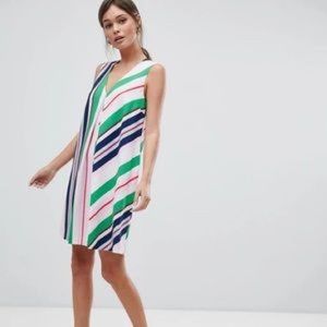 Ted Baker Flowy Stripe Multicolor Tunic Dress with Pockets US Size 6